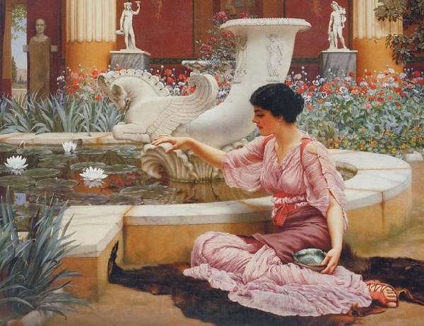 John William Godward A Pompeian Garden Spain oil painting art